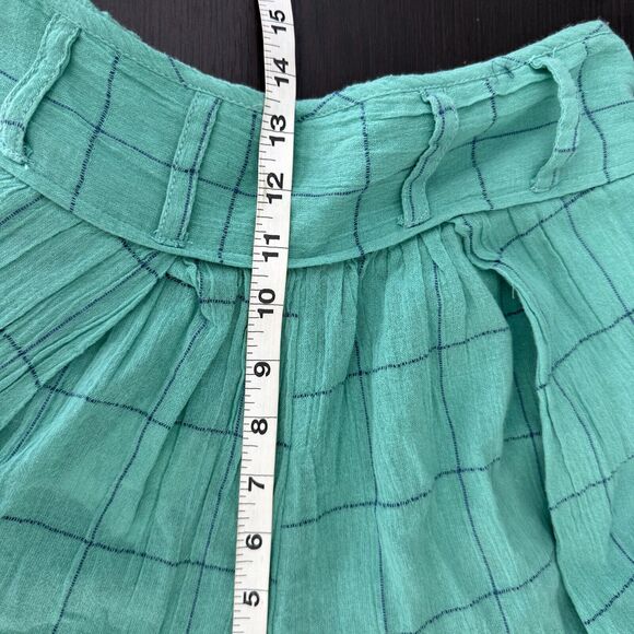 Free People Lunar Cove Pants Womens Medium Wide Leg Beachy Boho Plaid Grid NEW - Picture 10 of 11